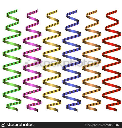 Set of Colorful Ribbons Isolated on White Background. Set of Colorful Ribbons Isolated