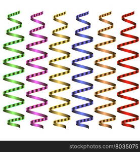 Set of Colorful Ribbons Isolated on White Background. Set of Colorful Ribbons Isolated