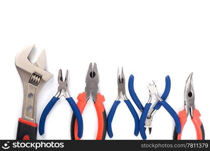 set of colorful tools isolated