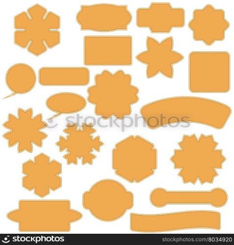 Set of Commercial Stickers Badges and Elements Isolated on White Background. Labels Collection.. Set of Commercial Stickers Badges and Elements.
