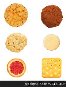 Set of cookies isolated on white background. Cookies