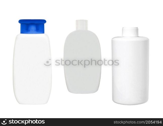 set of cosmetic products on a white background. set of cosmetic products