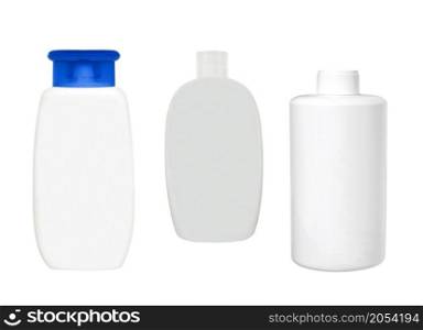 set of cosmetic products on a white background. set of cosmetic products