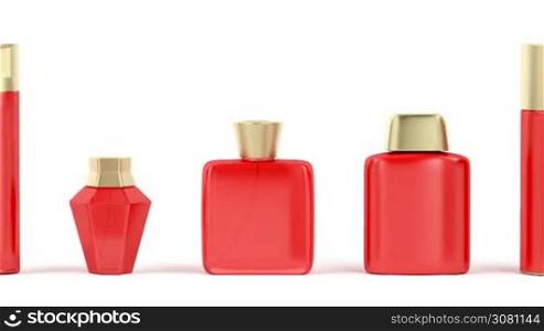 Set of cosmetic products on white background