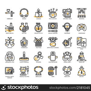 Set of craft& Handmade thin line icons for any web and app project.