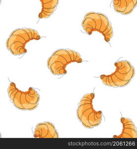 Set of Croissant Icon Isolated on White Background. Seamless Pattern.. Set of Croissant Icon Isolated on White Background. Seamless Pattern