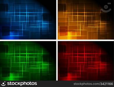 Set of dark abstract backgrounds - eps 10