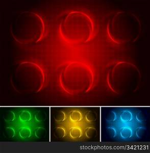 Set of dark abstract backgrounds with circles