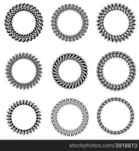 Set of Decorative Circle Frames Isolated on White Backgrond. Circle Frames