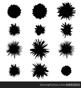 Set of Different Bullet Holes Isolated on White Background. Set of Different Bullet Holes
