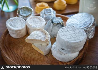 Set of different cheese. Set of different cheese: camembert, croton, mozzarella, smoked mozzarella and other