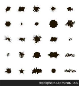 Set of Different Ink Blob Isolated on White Background.. Set of Different Ink Blob Isolated on White Background