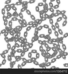 Set of Different Metal Chains Isolated on White Background. Metallic Seamless Pattern.. Set of Different Metal Chains Isolated on White Background. Metallic Seamless Pattern