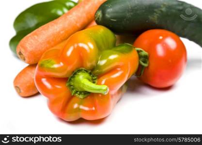 set of different vegetables isolated on white