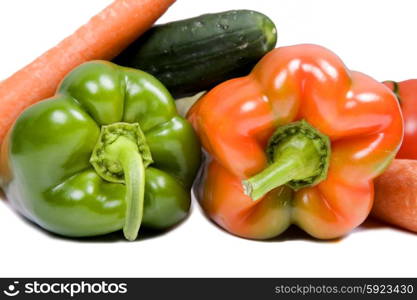 set of different vegetables isolated on white