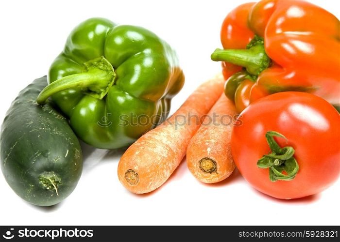 set of different vegetables isolated on white