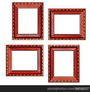 Set of empty picture frames with free space inside, isolated on white