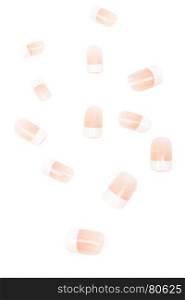 set of false nails on a white background