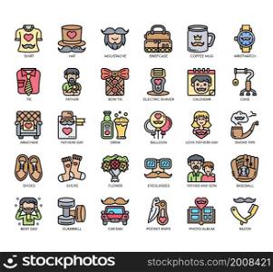 Set of Fathers Day thin line icons for any web and app project.
