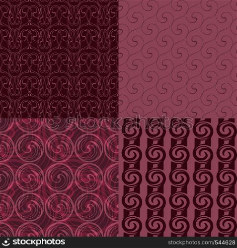 Set of four abstract seamless patterns. Vector backgrounds for your design