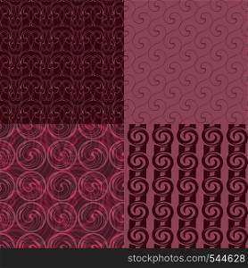 Set of four abstract seamless patterns. Vector backgrounds for your design