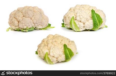 set of Fresh cauliflower isolated on a white background