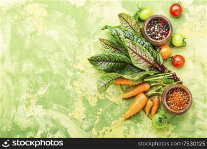 Set of fresh raw vegetables for diet salad.Salad ingredients.. Fresh vegetables for salad
