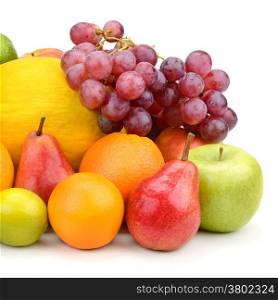 set of fruits isolated on white background