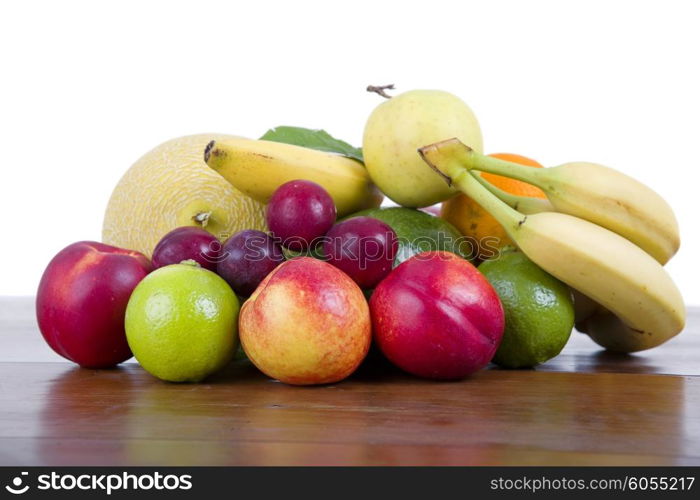 set of fruits isolated on white background