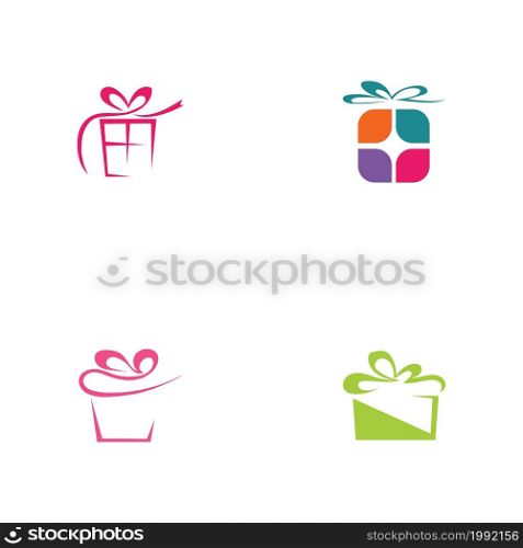 set of Gift Logo Simbol Desain Template Vektor