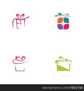 set of Gift Logo Simbol Desain Template Vektor