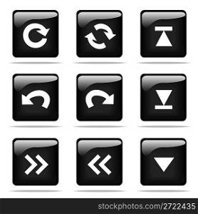 Set of glossy buttons with icons