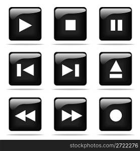 Set of glossy buttons with player icons