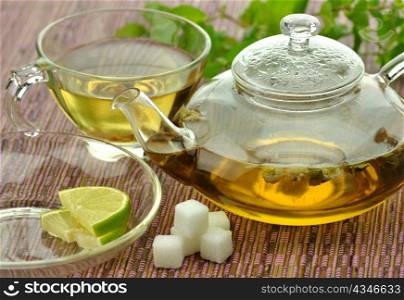 set of green tea