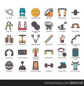 Set of Home Gym Accessories thin line icons for any web and app project.