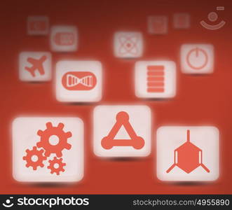 Set of icons. Interface design with icons collection on color background