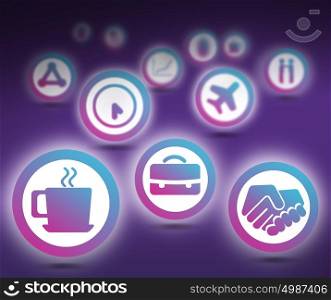 Set of icons. Interface design with icons collection on color background