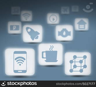 Set of icons. Interface design with icons collection on color background