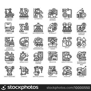 Set of Industrial Process thin line and pixel perfect icons for any web and app project.