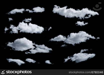 Set of isolated clouds. Desighn elements