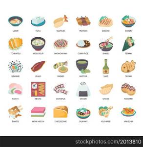 Set of japanese food thin line and pixel perfect icons for any web and app project.