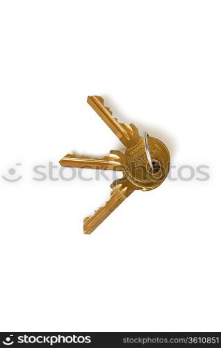 Set of keys over white background