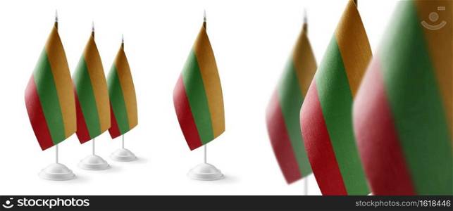 Set of Lithuania national flags on a white background.. Set of Lithuania national flags on a white background