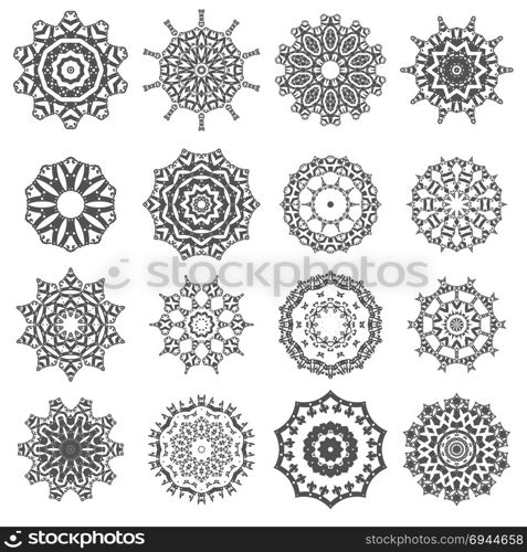 Set of Mandala Isolated on White Background. Set of Mandala