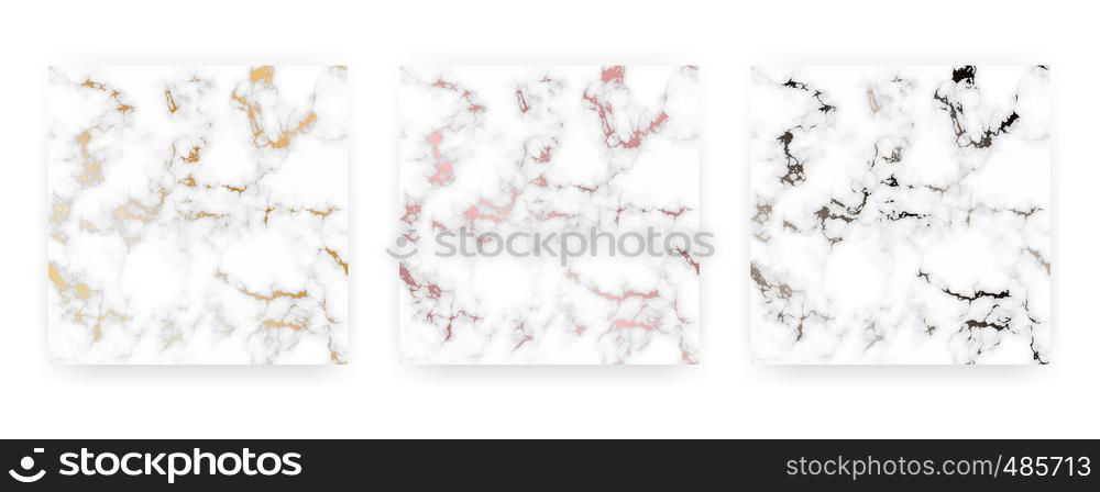 Set of marble golden texture background. Vector illustration.