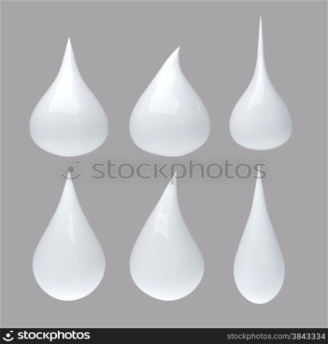 Set of milk drop with clipping path&#xA;