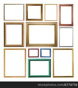 set of modern frame isolated on white