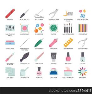 Set of Nail salon thin line icons for any web and app project.