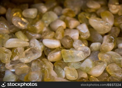 Set of natural mineral gemstones of a certain type as little pebbles