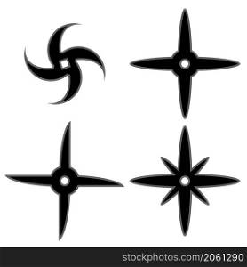 Set of Ninja Star. Asian Traditional Weapon. Shuriken Logo.. Set of Ninja Star. Asian Traditional Weapon. Shuriken Logo
